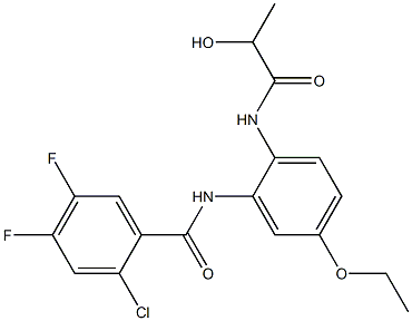 2-chloro-N-[5-ethoxy-2-(2-hydroxypropanoylamino)phenyl]-4,5-difluorobenzamide 结构式