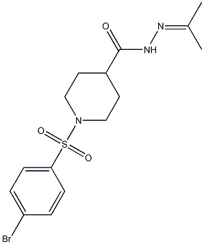 1-(4-bromophenyl)sulfonyl-N-(propan-2-ylideneamino)piperidine-4-carboxamide,,结构式