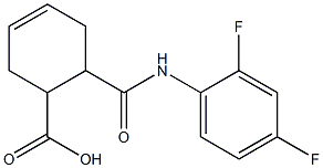 6-[(2,4-difluorophenyl)carbamoyl]cyclohex-3-ene-1-carboxylic acid,,结构式