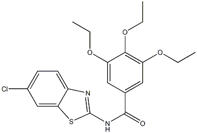 N-(6-chloro-1,3-benzothiazol-2-yl)-3,4,5-triethoxybenzamide 化学構造式