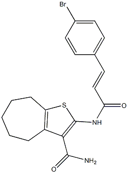 2-[[(E)-3-(4-bromophenyl)prop-2-enoyl]amino]-5,6,7,8-tetrahydro-4H-cyclohepta[b]thiophene-3-carboxamide Structure