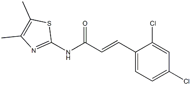(E)-3-(2,4-dichlorophenyl)-N-(4,5-dimethyl-1,3-thiazol-2-yl)prop-2-enamide 化学構造式
