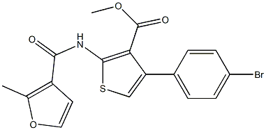 methyl 4-(4-bromophenyl)-2-[(2-methylfuran-3-carbonyl)amino]thiophene-3-carboxylate Struktur