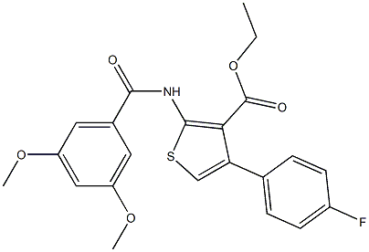 ethyl 2-[(3,5-dimethoxybenzoyl)amino]-4-(4-fluorophenyl)thiophene-3-carboxylate 化学構造式