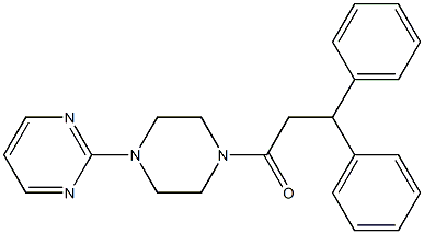 3,3-diphenyl-1-(4-pyrimidin-2-ylpiperazin-1-yl)propan-1-one Struktur