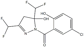 [3,5-bis(difluoromethyl)-5-hydroxy-4H-pyrazol-1-yl]-(5-chloro-2-hydroxyphenyl)methanone Structure