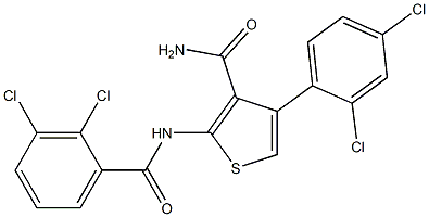 2-[(2,3-dichlorobenzoyl)amino]-4-(2,4-dichlorophenyl)thiophene-3-carboxamide 化学構造式