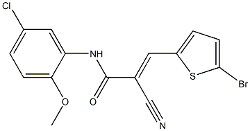 (E)-3-(5-bromothiophen-2-yl)-N-(5-chloro-2-methoxyphenyl)-2-cyanoprop-2-enamide Struktur