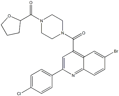 [4-[6-bromo-2-(4-chlorophenyl)quinoline-4-carbonyl]piperazin-1-yl]-(oxolan-2-yl)methanone Structure