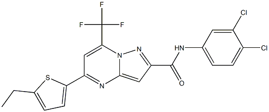 N-(3,4-dichlorophenyl)-5-(5-ethylthiophen-2-yl)-7-(trifluoromethyl)pyrazolo[1,5-a]pyrimidine-2-carboxamide Structure