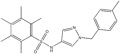 2,3,4,5,6-pentamethyl-N-[1-[(4-methylphenyl)methyl]pyrazol-4-yl]benzenesulfonamide Structure