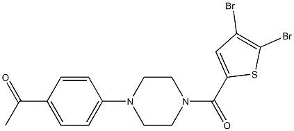 1-[4-[4-(4,5-dibromothiophene-2-carbonyl)piperazin-1-yl]phenyl]ethanone 结构式