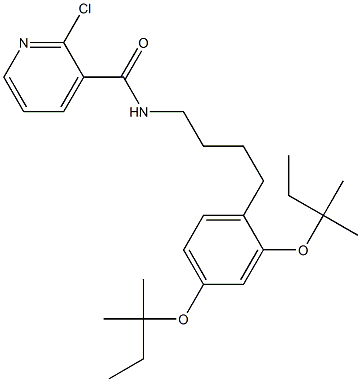 N-[4-[2,4-bis(2-methylbutan-2-yloxy)phenyl]butyl]-2-chloropyridine-3-carboxamide,,结构式