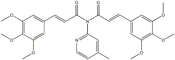 (E)-N-(4-methylpyridin-2-yl)-3-(3,4,5-trimethoxyphenyl)-N-[(E)-3-(3,4,5-trimethoxyphenyl)prop-2-enoyl]prop-2-enamide Struktur
