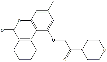 3-methyl-1-(2-morpholin-4-yl-2-oxoethoxy)-7,8,9,10-tetrahydrobenzo[c]chromen-6-one Struktur