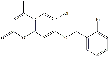 7-[(2-bromophenyl)methoxy]-6-chloro-4-methylchromen-2-one Structure