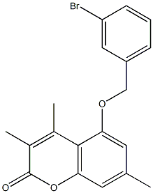 5-[(3-bromophenyl)methoxy]-3,4,7-trimethylchromen-2-one Structure