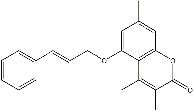 3,4,7-trimethyl-5-[(E)-3-phenylprop-2-enoxy]chromen-2-one,,结构式