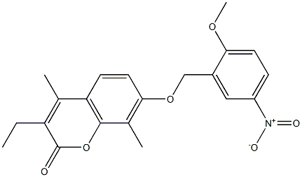 3-ethyl-7-[(2-methoxy-5-nitrophenyl)methoxy]-4,8-dimethylchromen-2-one Structure