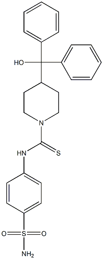 4-[hydroxy(diphenyl)methyl]-N-(4-sulfamoylphenyl)piperidine-1-carbothioamide 结构式