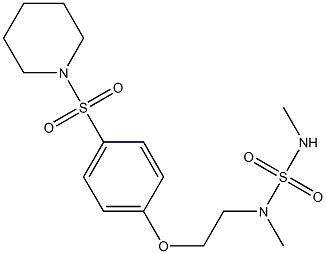 1-[4-[2-(dimethylsulfamoylamino)ethoxy]phenyl]sulfonylpiperidine Structure