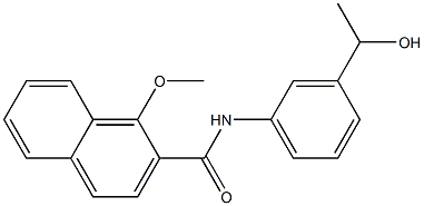 N-[3-(1-hydroxyethyl)phenyl]-1-methoxynaphthalene-2-carboxamide Struktur