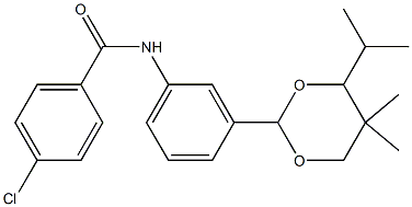 4-chloro-N-[3-(5,5-dimethyl-4-propan-2-yl-1,3-dioxan-2-yl)phenyl]benzamide Structure