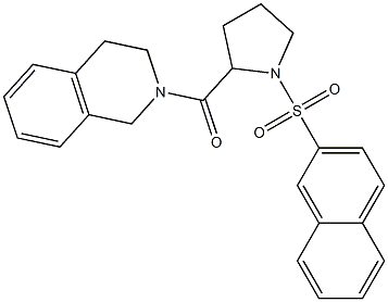 3,4-dihydro-1H-isoquinolin-2-yl-(1-naphthalen-2-ylsulfonylpyrrolidin-2-yl)methanone Struktur