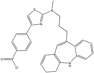 N-[3-(5,6-dihydrobenzo[b][1]benzazepin-11-yl)propyl]-N-methyl-4-(4-nitrophenyl)-1,3-thiazol-2-amine Structure