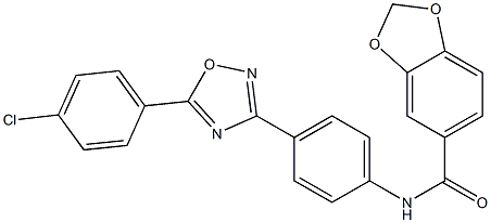 N-[4-[5-(4-chlorophenyl)-1,2,4-oxadiazol-3-yl]phenyl]-1,3-benzodioxole-5-carboxamide Struktur