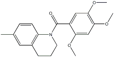 (6-methyl-3,4-dihydro-2H-quinolin-1-yl)-(2,4,5-trimethoxyphenyl)methanone 化学構造式