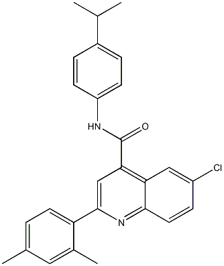 6-chloro-2-(2,4-dimethylphenyl)-N-(4-propan-2-ylphenyl)quinoline-4-carboxamide Structure