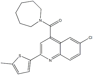 azepan-1-yl-[6-chloro-2-(5-methylthiophen-2-yl)quinolin-4-yl]methanone Struktur
