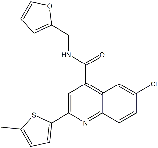 6-chloro-N-(furan-2-ylmethyl)-2-(5-methylthiophen-2-yl)quinoline-4-carboxamide Struktur