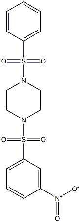 1-(benzenesulfonyl)-4-(3-nitrophenyl)sulfonylpiperazine,,结构式