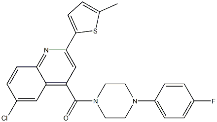 [6-chloro-2-(5-methylthiophen-2-yl)quinolin-4-yl]-[4-(4-fluorophenyl)piperazin-1-yl]methanone Structure