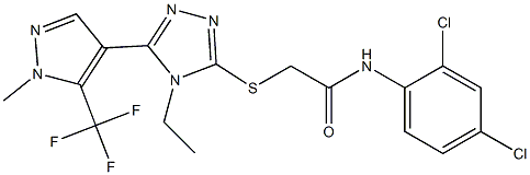 N-(2,4-dichlorophenyl)-2-[[4-ethyl-5-[1-methyl-5-(trifluoromethyl)pyrazol-4-yl]-1,2,4-triazol-3-yl]sulfanyl]acetamide