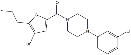 (4-bromo-5-propylthiophen-2-yl)-[4-(3-chlorophenyl)piperazin-1-yl]methanone Structure