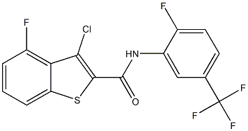 3-chloro-4-fluoro-N-[2-fluoro-5-(trifluoromethyl)phenyl]-1-benzothiophene-2-carboxamide Structure