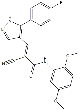 (E)-2-cyano-N-(2,5-dimethoxyphenyl)-3-[5-(4-fluorophenyl)-1H-pyrazol-4-yl]prop-2-enamide Structure