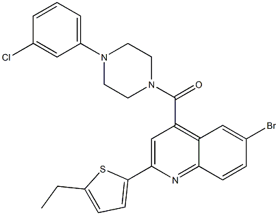 [6-bromo-2-(5-ethylthiophen-2-yl)quinolin-4-yl]-[4-(3-chlorophenyl)piperazin-1-yl]methanone Structure