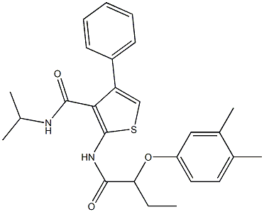 2-[2-(3,4-dimethylphenoxy)butanoylamino]-4-phenyl-N-propan-2-ylthiophene-3-carboxamide Structure