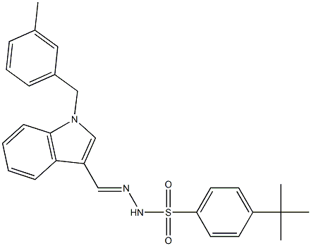 4-tert-butyl-N-[(E)-[1-[(3-methylphenyl)methyl]indol-3-yl]methylideneamino]benzenesulfonamide