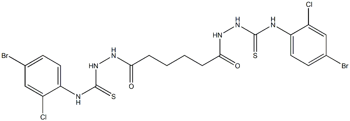 1-(4-bromo-2-chlorophenyl)-3-[[6-[2-[(4-bromo-2-chlorophenyl)carbamothioyl]hydrazinyl]-6-oxohexanoyl]amino]thiourea,,结构式