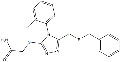 2-[[5-(benzylsulfanylmethyl)-4-(2-methylphenyl)-1,2,4-triazol-3-yl]sulfanyl]acetamide Structure