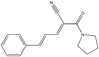 (2E,4E)-5-phenyl-2-(pyrrolidine-1-carbonyl)penta-2,4-dienenitrile Struktur