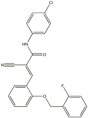 (E)-N-(4-chlorophenyl)-2-cyano-3-[2-[(2-fluorophenyl)methoxy]phenyl]prop-2-enamide Structure