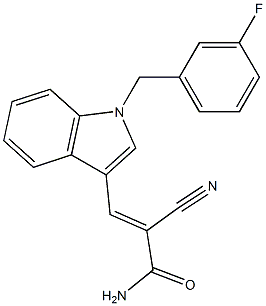 (E)-2-cyano-3-[1-[(3-fluorophenyl)methyl]indol-3-yl]prop-2-enamide Structure