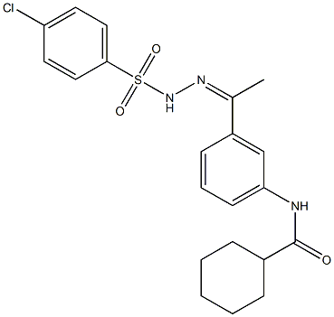 N-[3-[(Z)-N-[(4-chlorophenyl)sulfonylamino]-C-methylcarbonimidoyl]phenyl]cyclohexanecarboxamide Structure