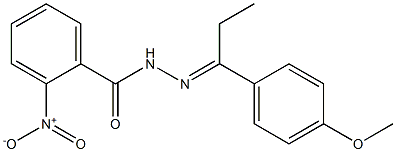 N-[(E)-1-(4-methoxyphenyl)propylideneamino]-2-nitrobenzamide 化学構造式
